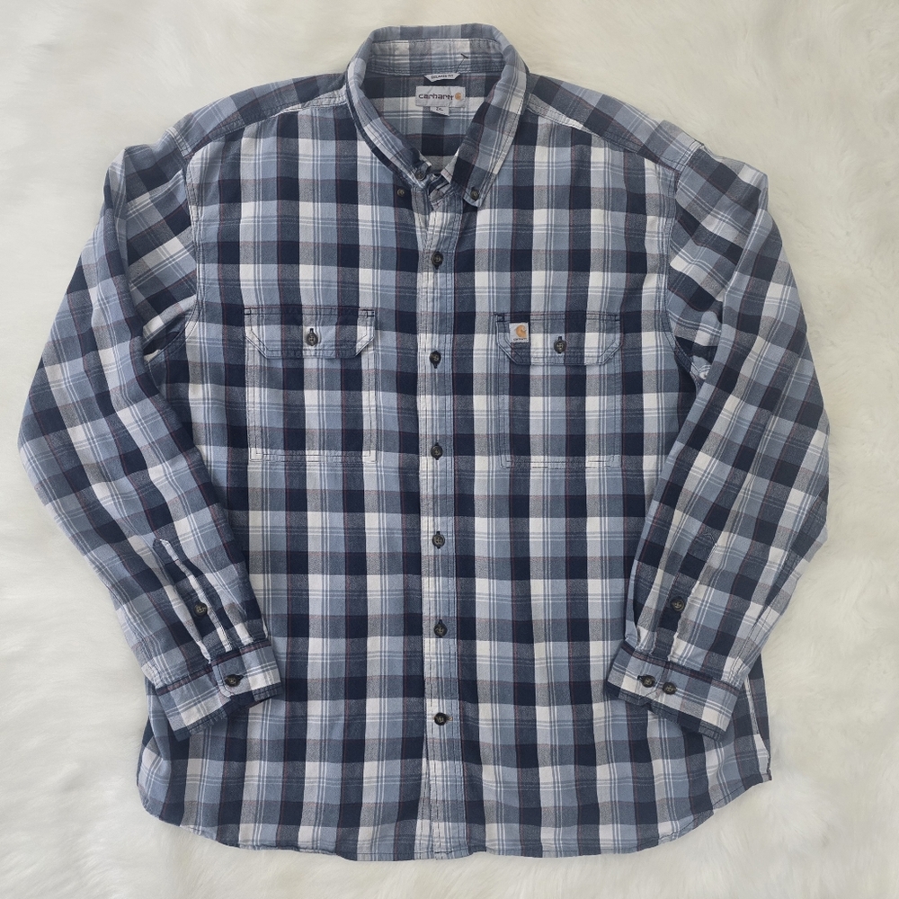 Carhartt Relaxed Fit Plaid Button Down Shirt 2XL